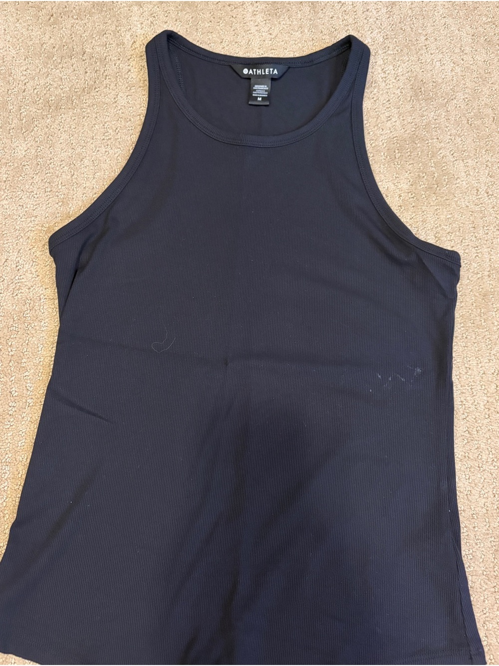 Athleta Black Ribbed razor back Tank